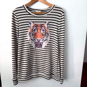12pm by Mon Ami Tiger Graphic striped top Size Medium